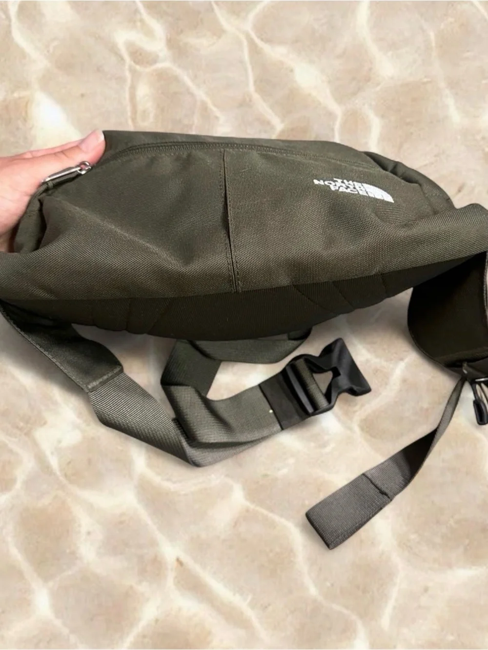The North Face Olive Green Hiking Waist Pack Shoulder Backpack Outdoor Camp Gear